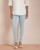 Cotton Churidar Legging - Mid Blue