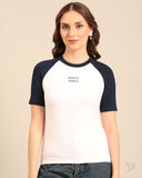 Raglan Short Sleeve Tee - White/Navy