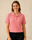 Classic Polo Tee - Soft Pink