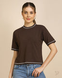 Exposed Seam Tee - DarkChocolate
