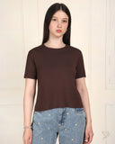 Folded Sleeve Tee - DarkChocolate