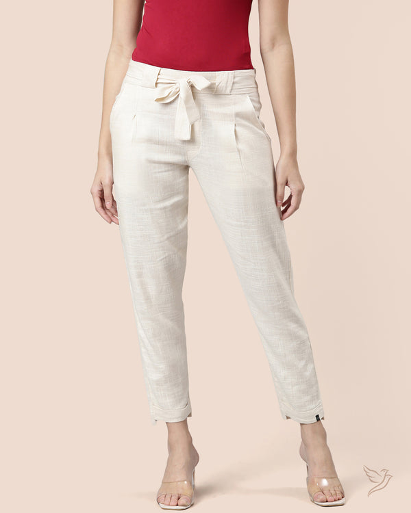 Off White Women Knotted Straight Pant