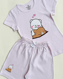 Kids Solid Shorts Co-ord - Desert Pink