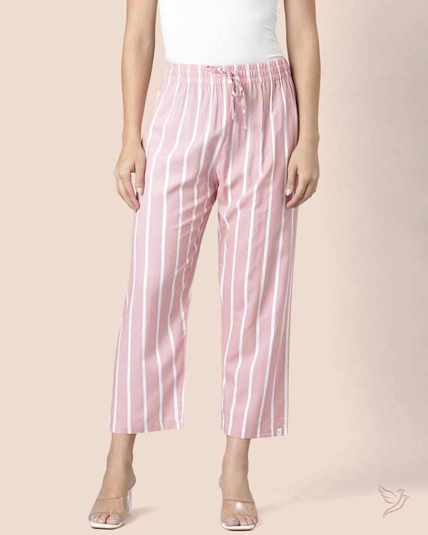 Striped Palazzo - Mellow Rose
