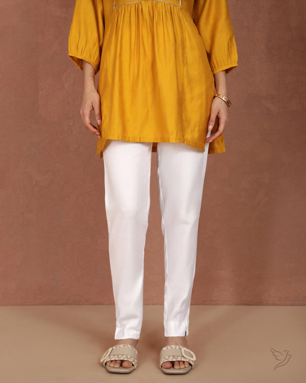 Flexi Kurti Pant - White Plus