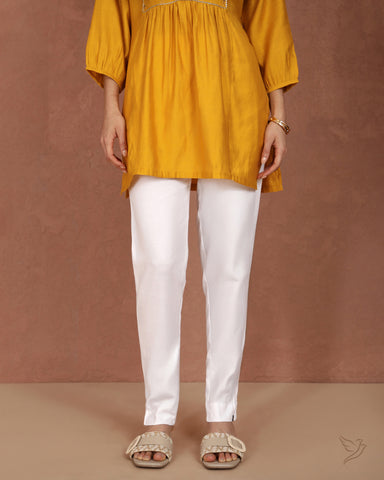 Flexi Kurti Pant - White Plus