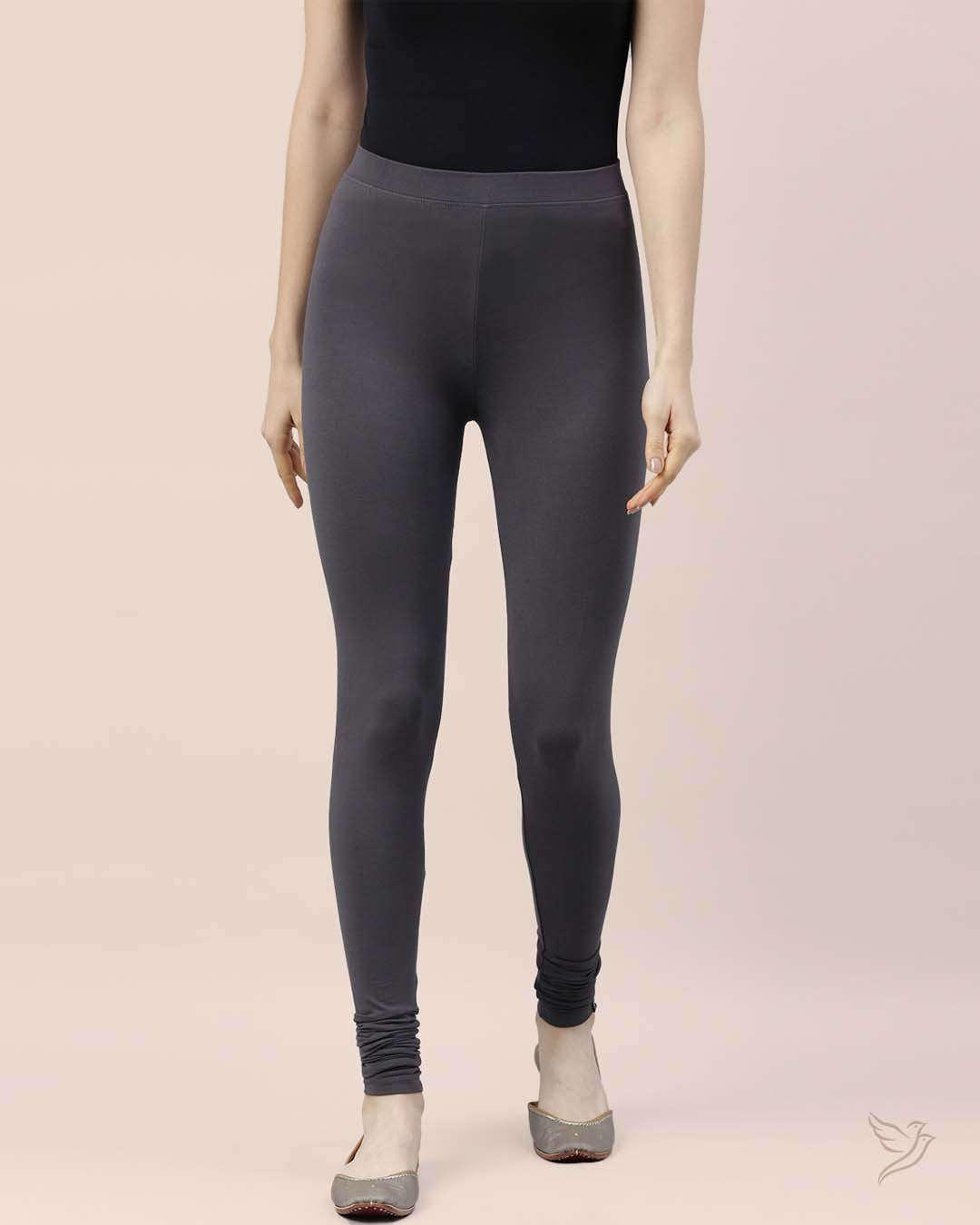 Shadow Grey Women Viscose Churidar Legging