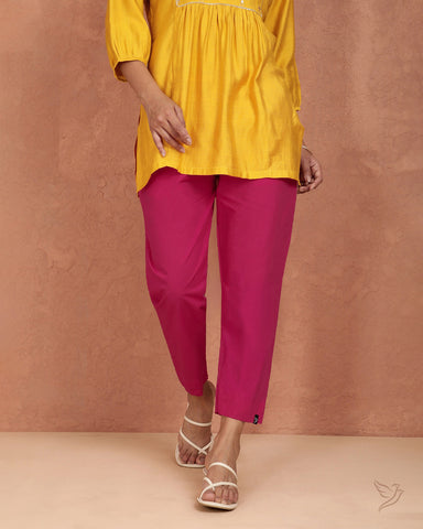 Cotton Kurti Pant - Bubble Gum