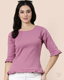 Ruffle Top - Wild Rose