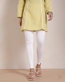 Cotton Ankle Legging - Pearl white