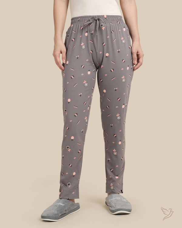 Printed Night Pant - Grey