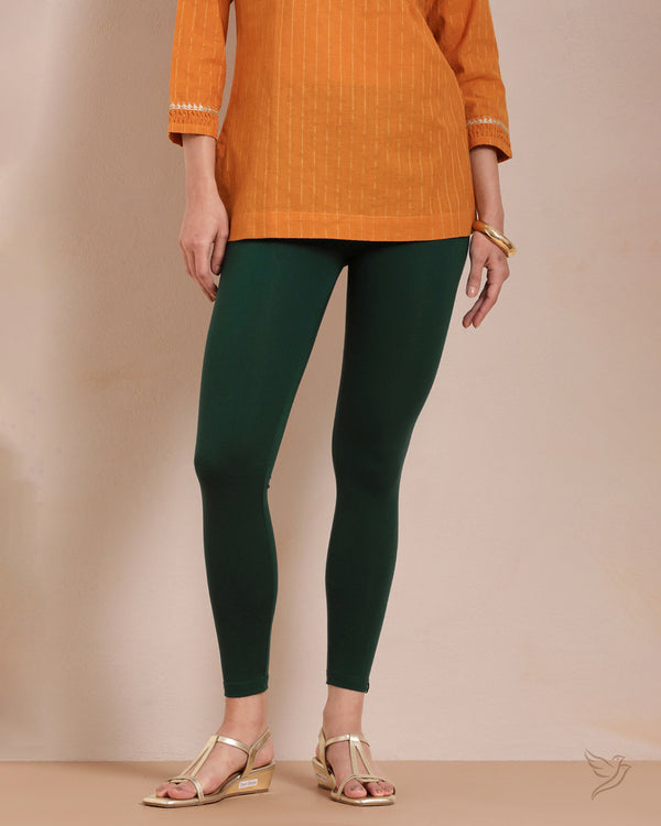 Cotton Ankle Legging - Green