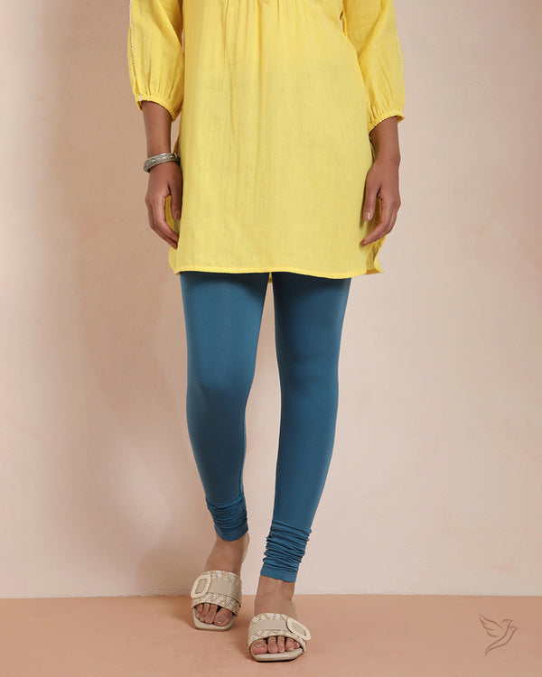 Cotton Churidar Legging - Blue Heaven