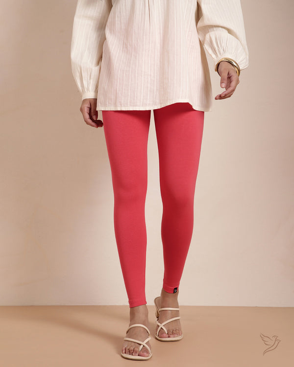 Cotton Ankle Legging - D.Pink