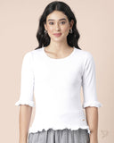 Ruffle Top - White