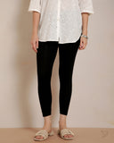 Viscose 7/8 High Ankle/Cropped Leggings - Black Plus