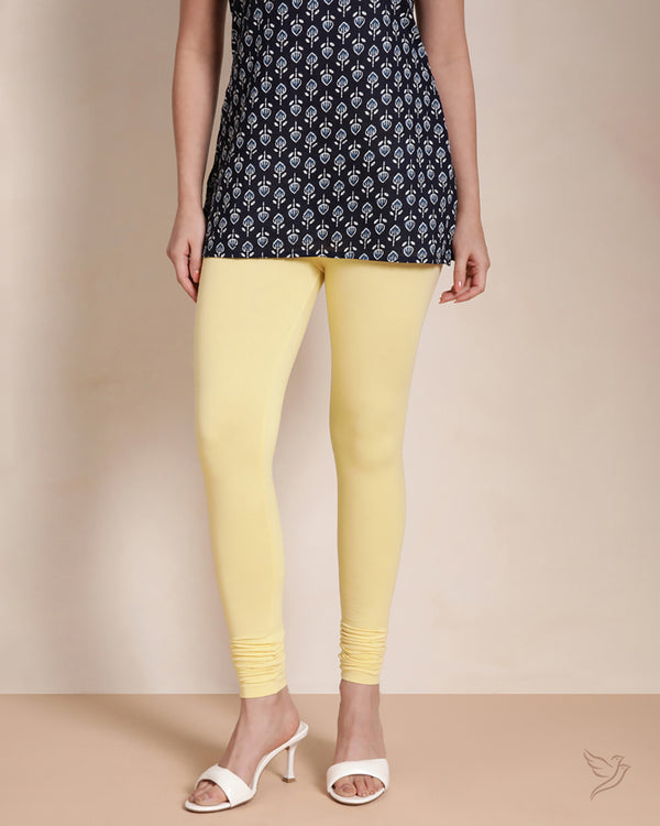 Cotton Churidar Legging - Citron Yellow