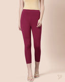 Viscose 7/8 High Ankle/Cropped Leggings - Mulberry