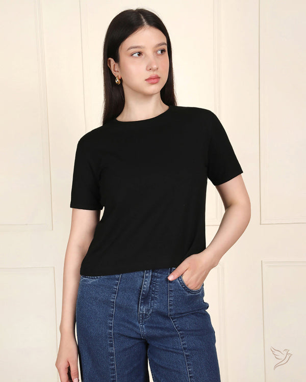 Folded Sleeve Tee - BlackPlus