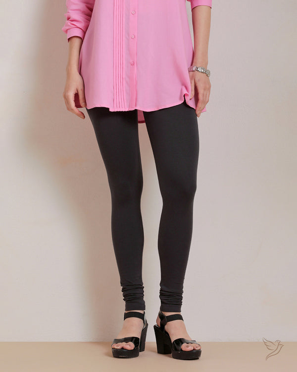 Cotton Churidar Legging - Charcoal Grey