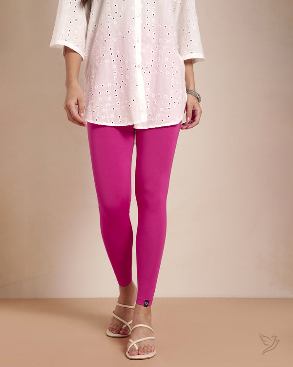 Viscose Ankle Legging - Pink Shock