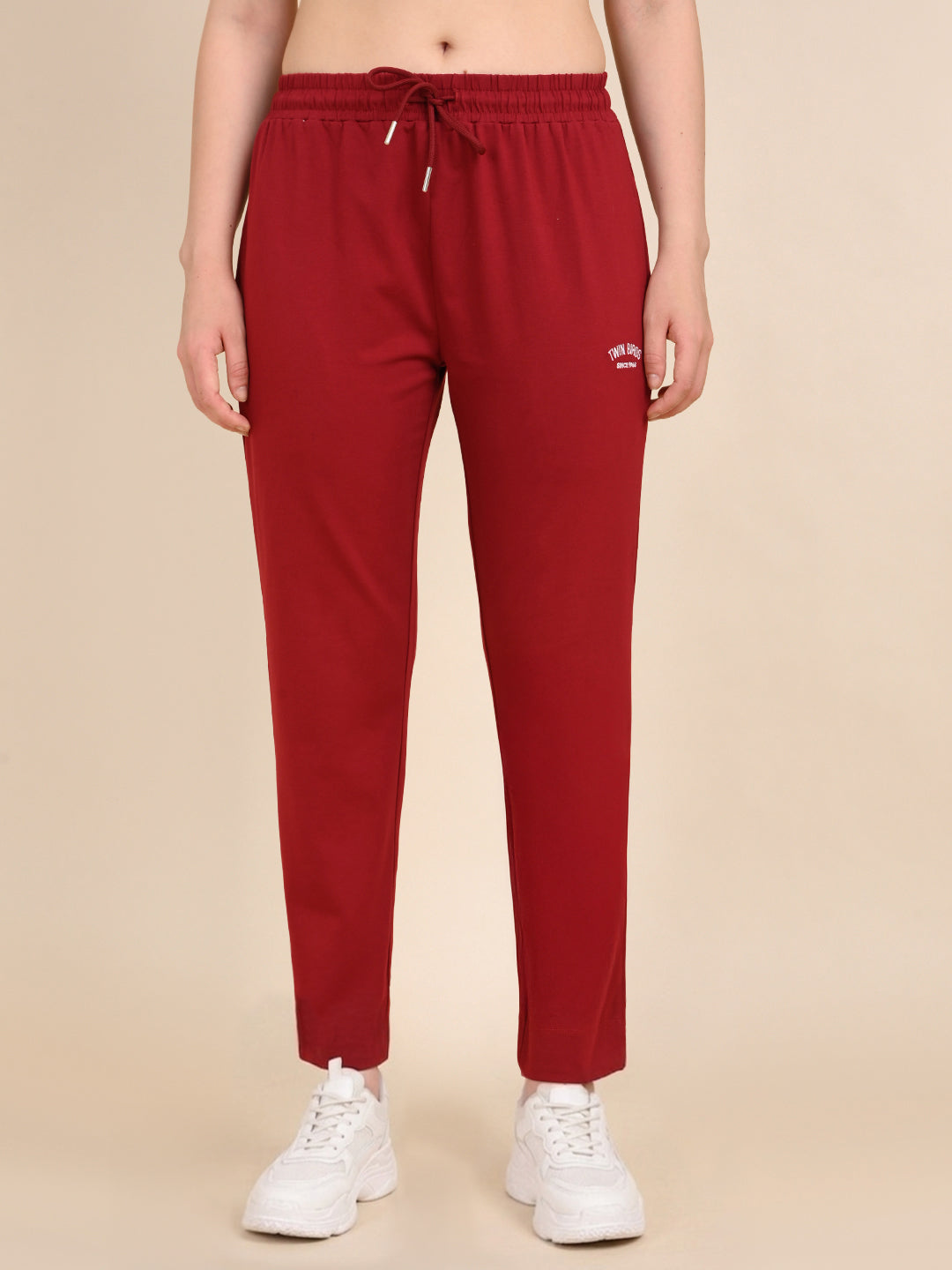 Regular Fit Track Pant - Mehandi Maroon