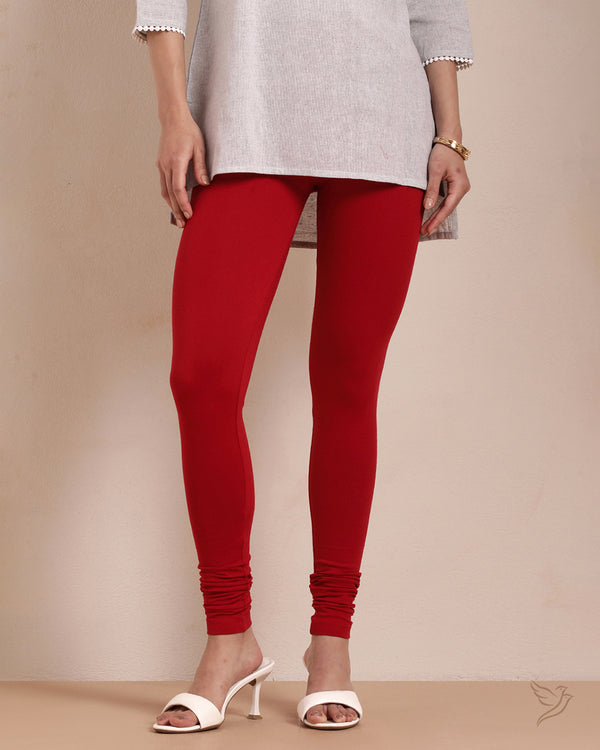 Cotton Churidar Legging - Lip Stick