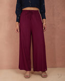 Solid Wide Leg Palazzo - Grape Vine