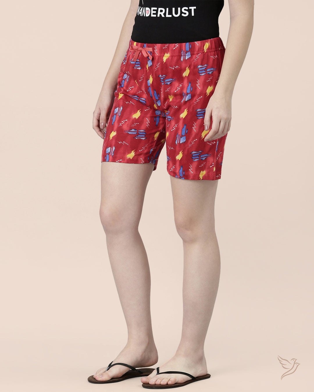 Stylish Red Printed Loungewear Short