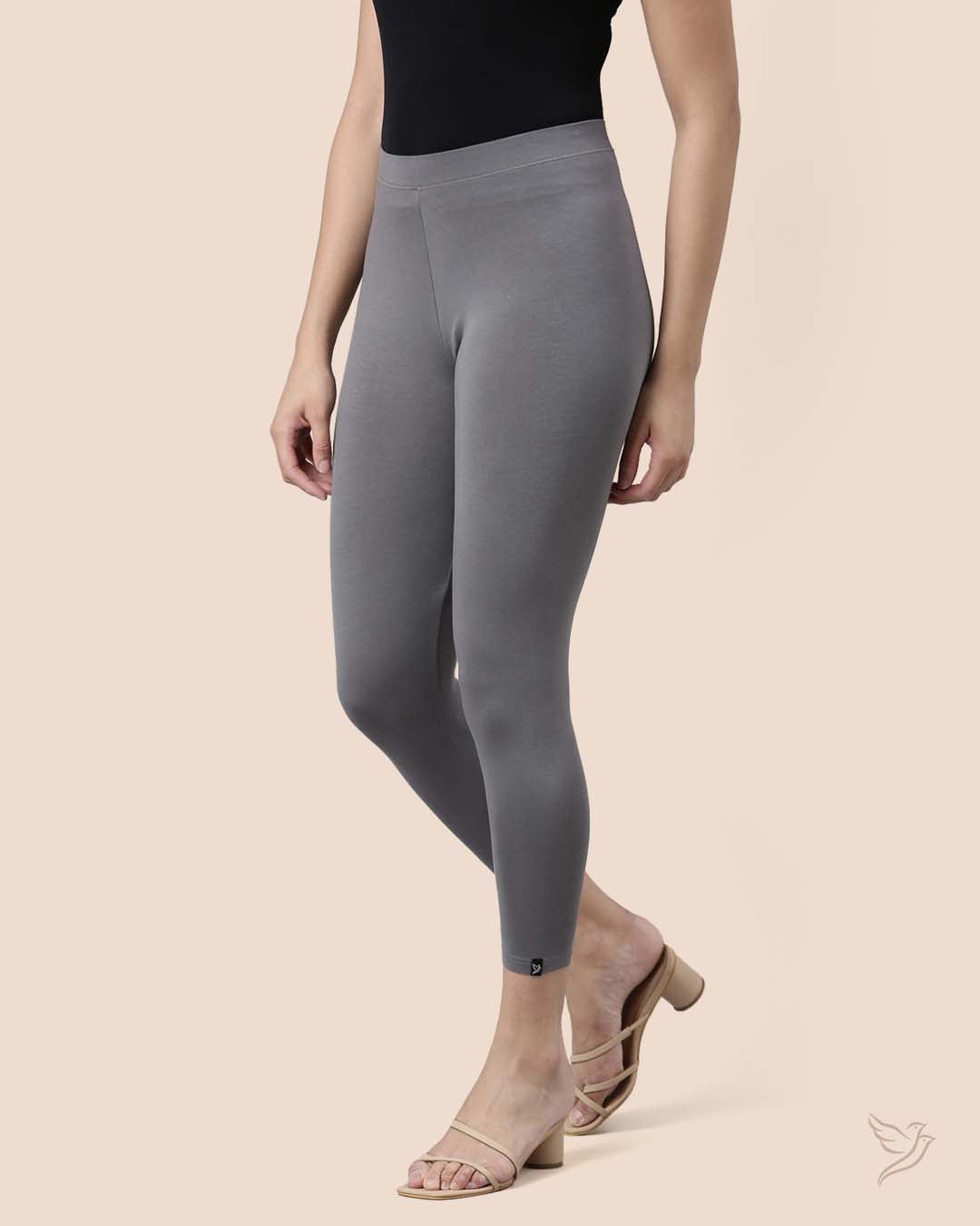 Buy Steel Grey Women Stylish High Ankle Legging Online