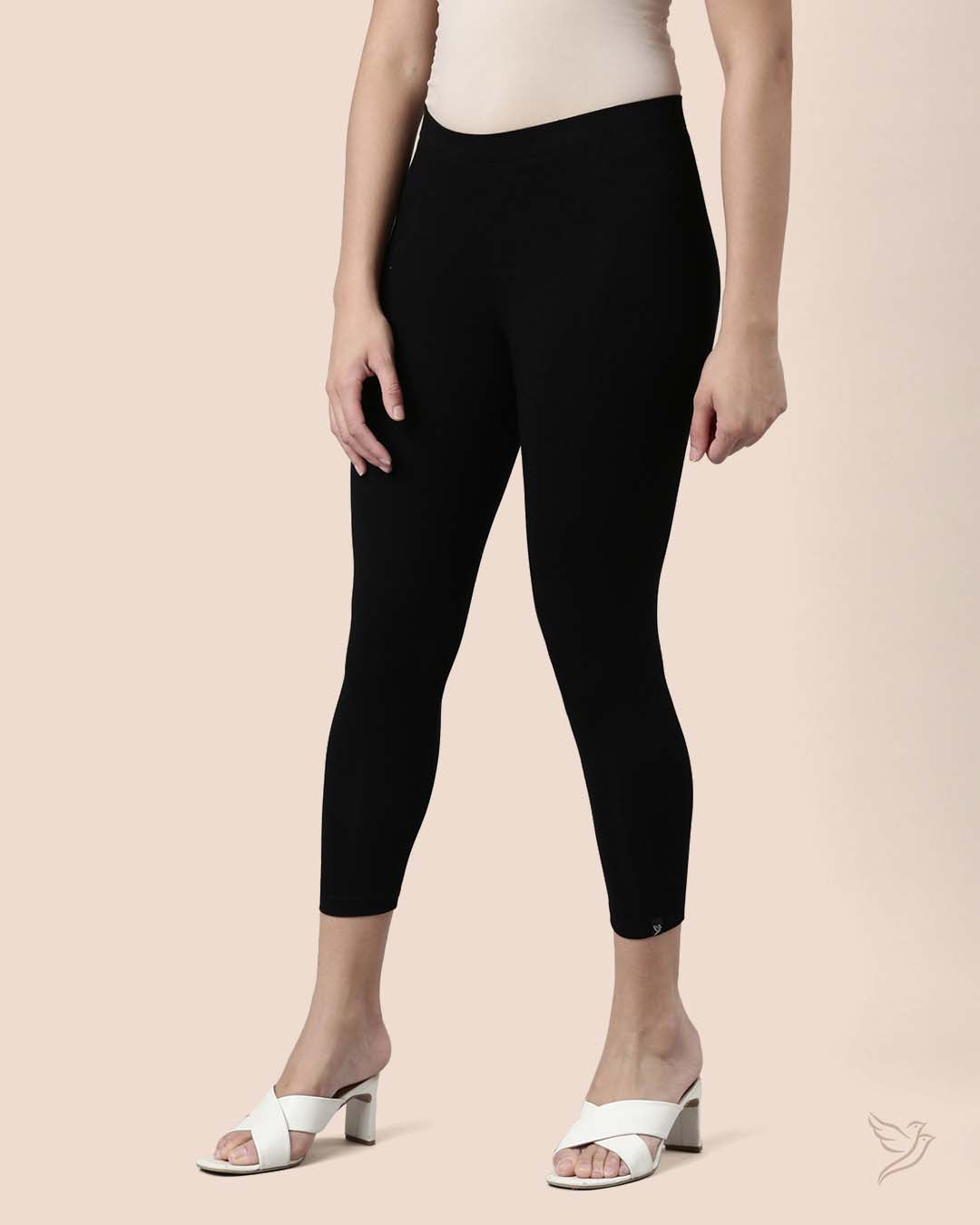 Buy Black Plus Women Stylish High Ankle Legging Online