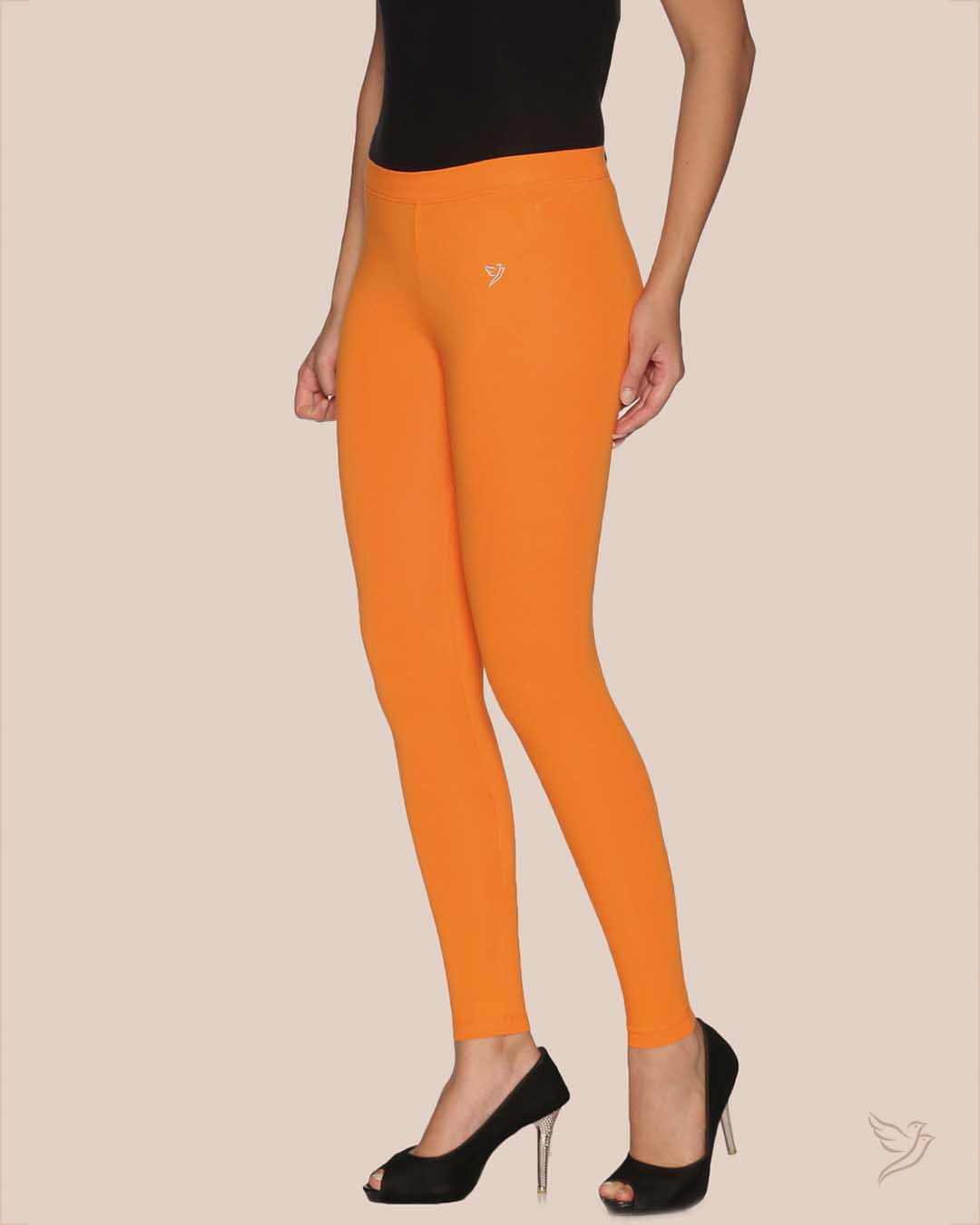 Orange Tango Cotton Ankle Legging for Women