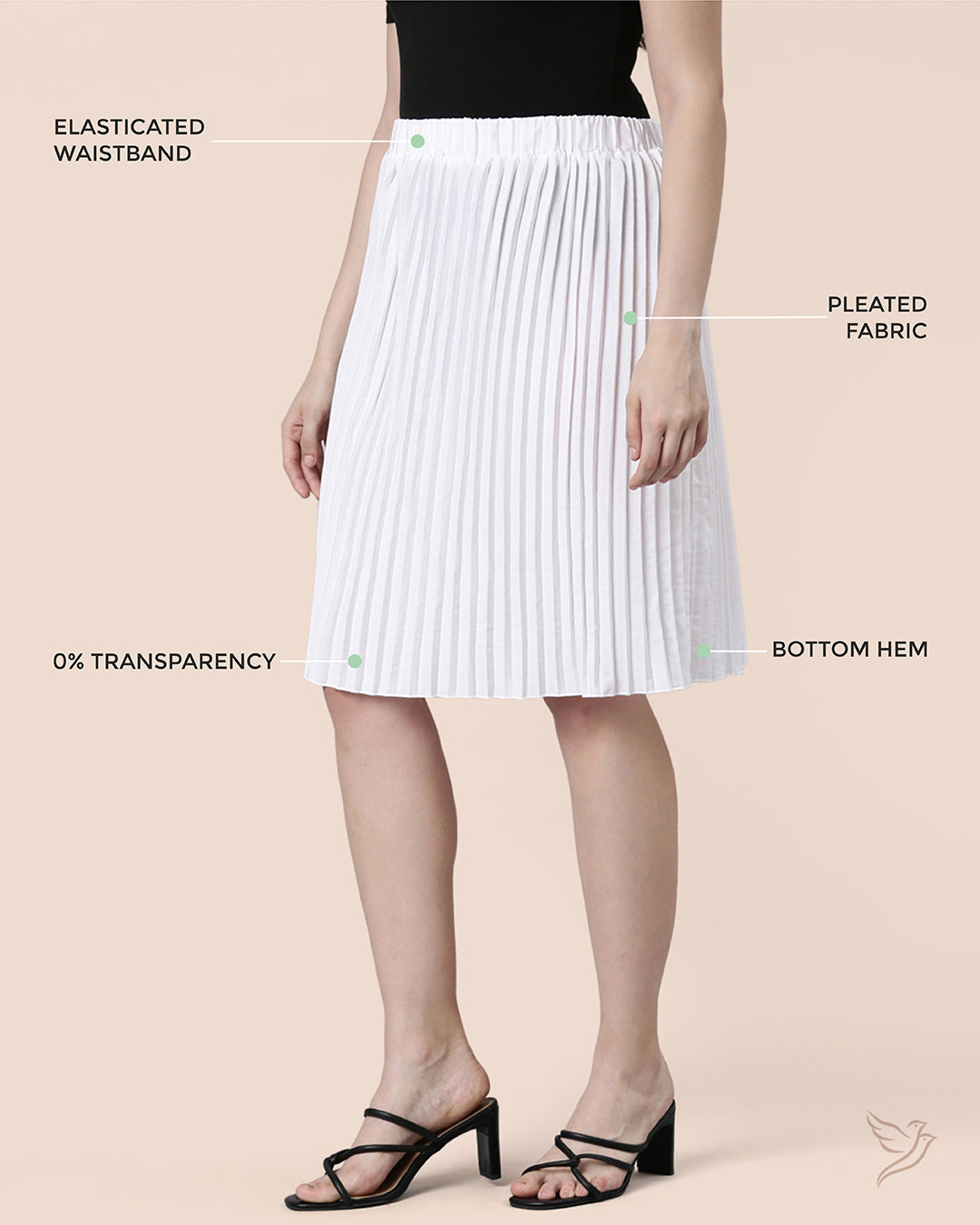 Dove Pleated Skirt for Women