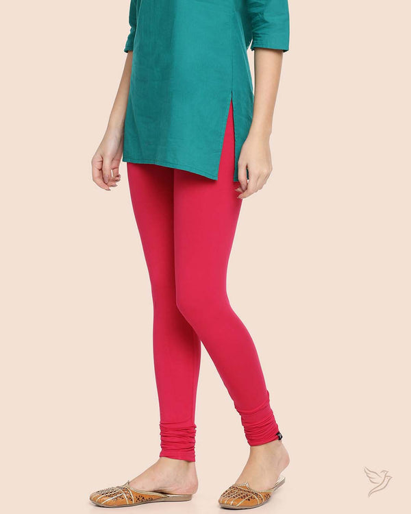 Rose Red Women Viscose Churidar Legging