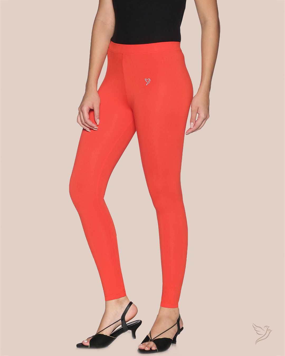 Luxury Fruity Orange Cotton Ankle Legging  