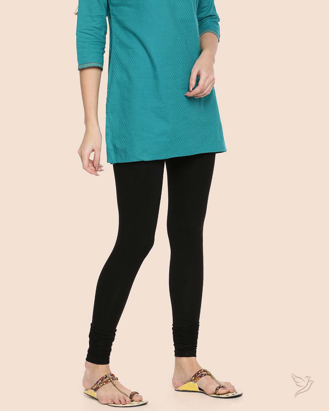 Black Plus Viscose Churidar Legging for Women