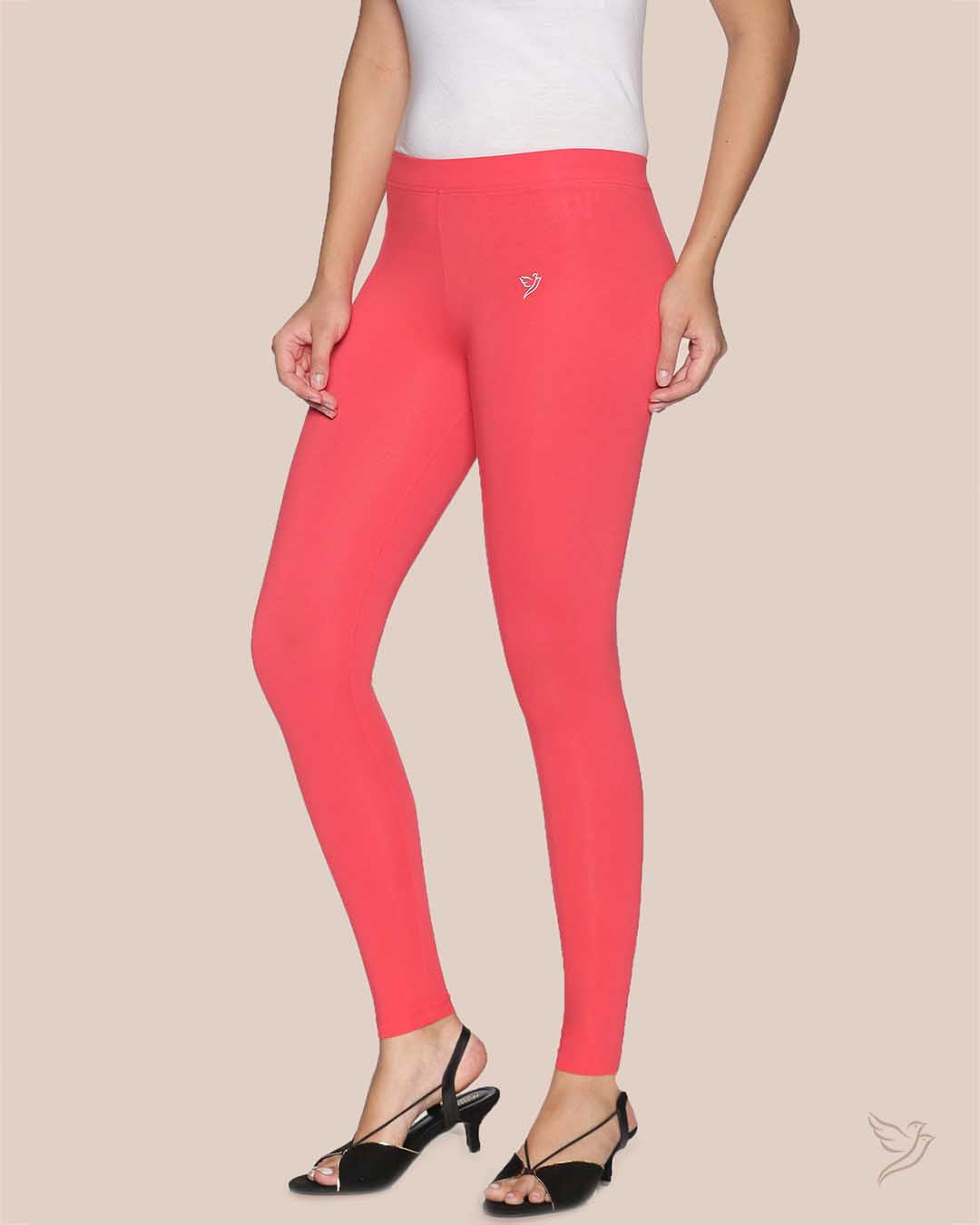 D.Pink Cotton Ankle Legging for Women