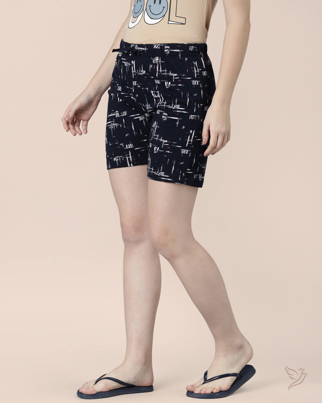 Stylish Navy Printed Loungewear Short