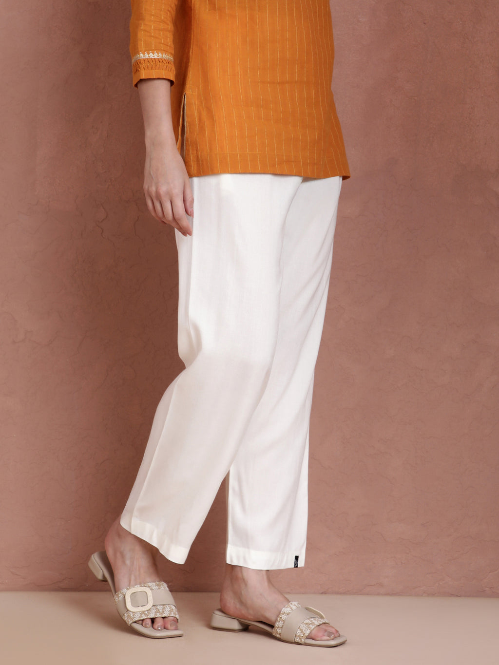 ※buti　白 ２点 Off White Viscose Kurti Pant - Twin Birds