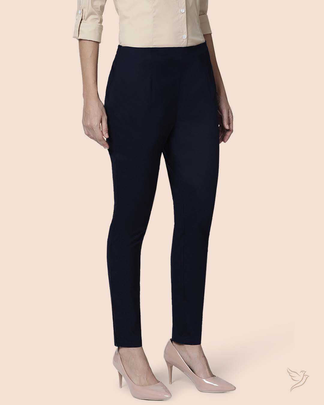 Navy Straight Pant for Women