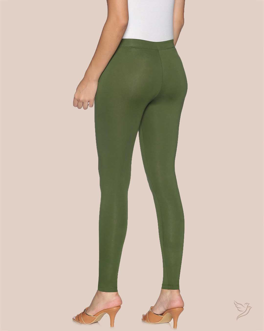 Green Tree Cotton Ankle Legging for College girls