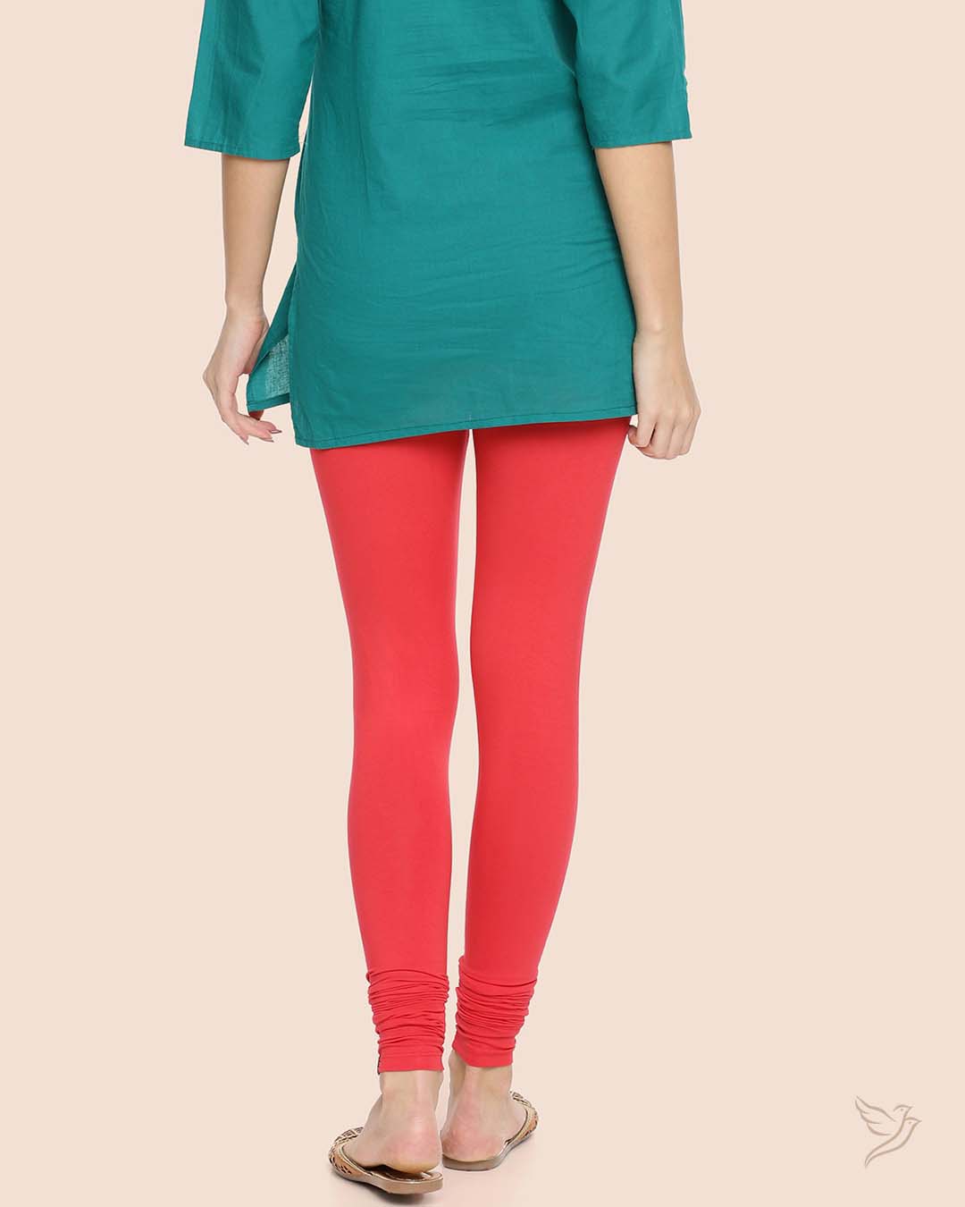 Tomato red Viscose Churidar Legging for College Girls