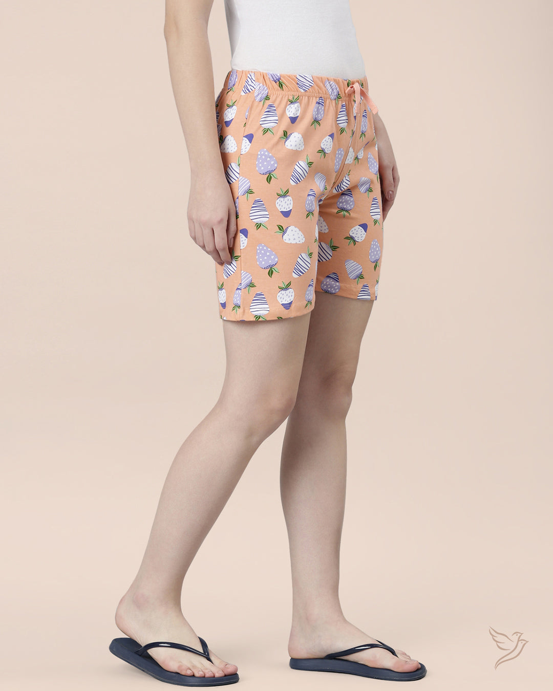 Luxury Orange Printed Loungewear Short