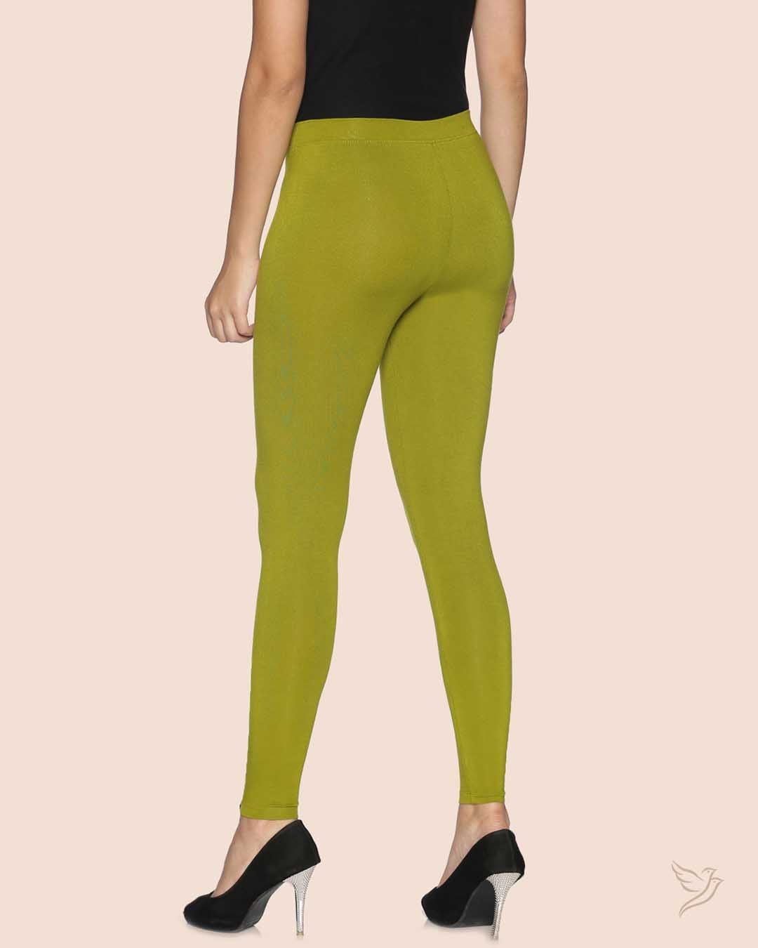 Women Viscose Ankle Legging Olive Green