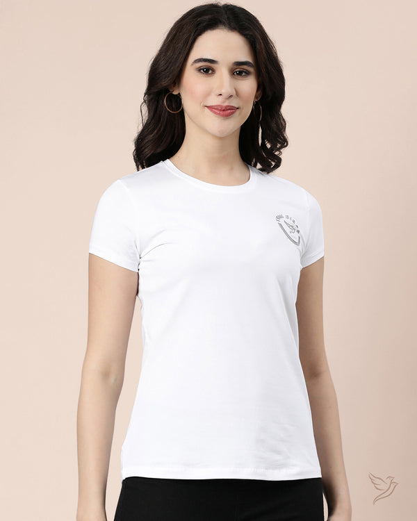 Women Slim Fit Letter Tee