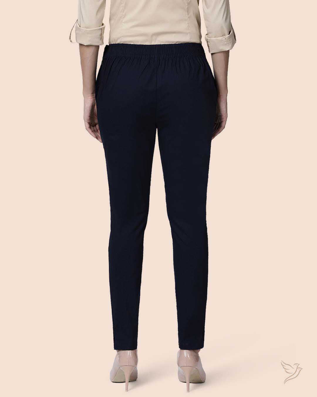 Stylish Navy Women Straight Pant