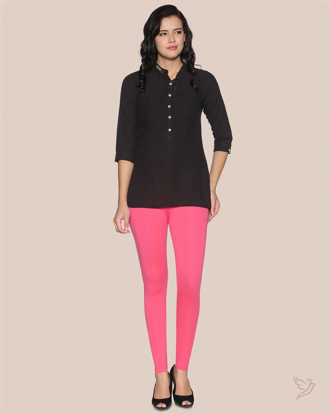 Luxury Flirty Flamingo Cotton Ankle Legging  