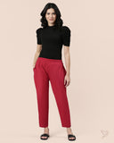 Cotton Kurti Pant - La Burgandy