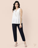 Cotton Kurti Pant - Navy Ribbon