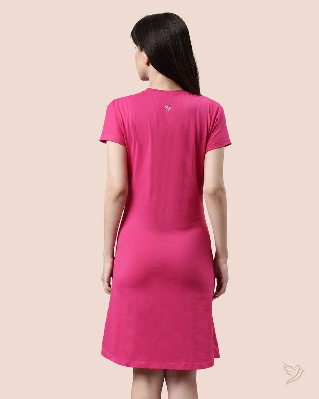 Luxury LT0015 - Pink Women Lounge Wear Long Tee